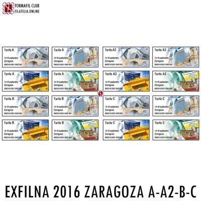 Etiquetas ATM Tarifa A/A2/B/C - EXFILNA 2016 Zaragoza Exposición Filatélica Nacional - Año 2016