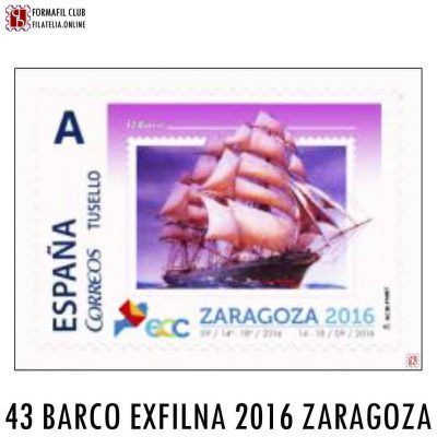 Sello Personalizado 43 - Barco. EXFILNA ECC 2016 Zaragoza - Año 2016