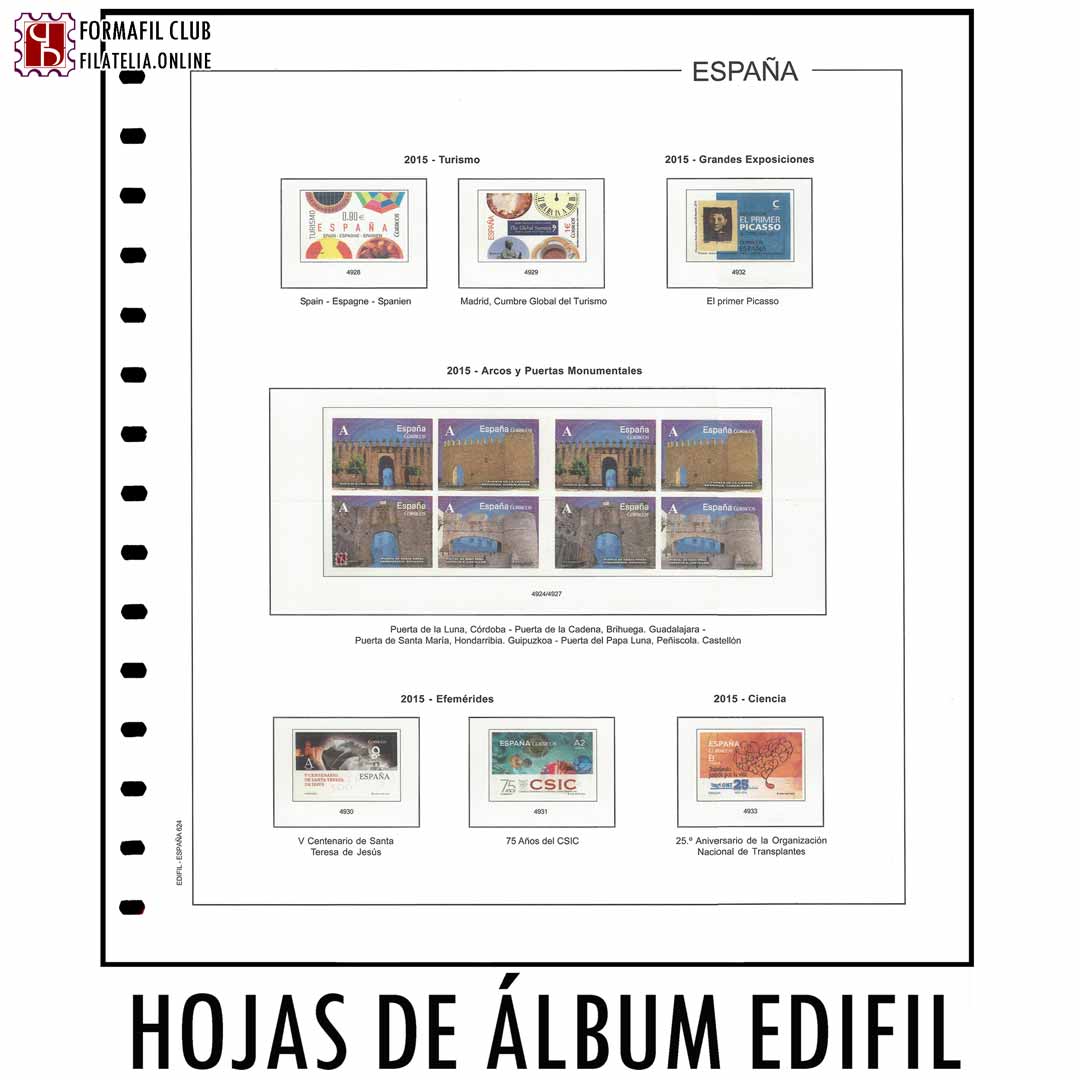 Hojas Edifil para Sellos y Hojitas Bloque de España - Imagen 2