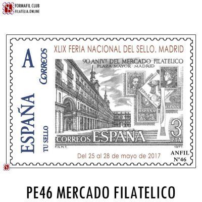 SELLO PERSONALIZADO ANFIL 46 90 ANIVERSARIO MERCADILLO PLAZA MAYOR DE MADRID 2017