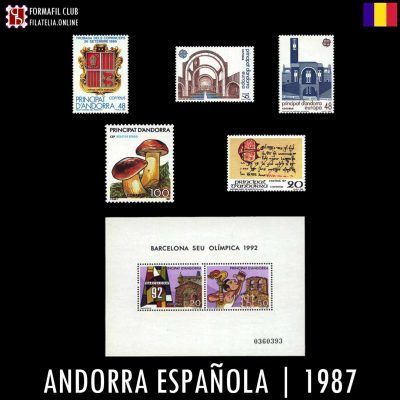 Sellos de Andorra Española Año 1987