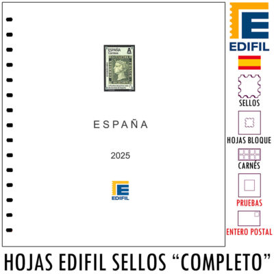 Hojas Edifil para Sellos, Hojitas Bloque, Carnés, Pruebas Oficiales, Tarjetas y Sobres Entero Postales de España