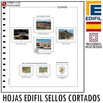 Hojas Edifil para Sellos Cortados Procedentes de las Hojitas Bloque de España