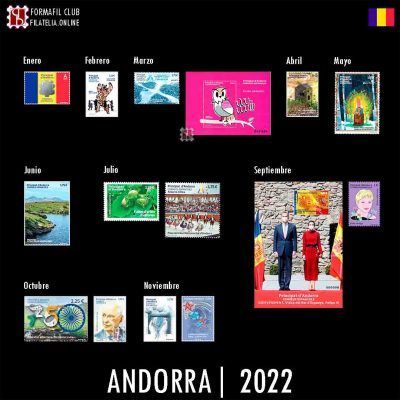 Sellos de Andorra Española Año 2022