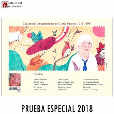 Prueba Especial Servicio Filatélico - Centenario del nacimiento de Gloria Fuertes - Año 2018