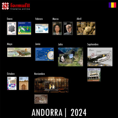Colección de Sellos emitidos en Andorra (Correo Español) en el año 2024
